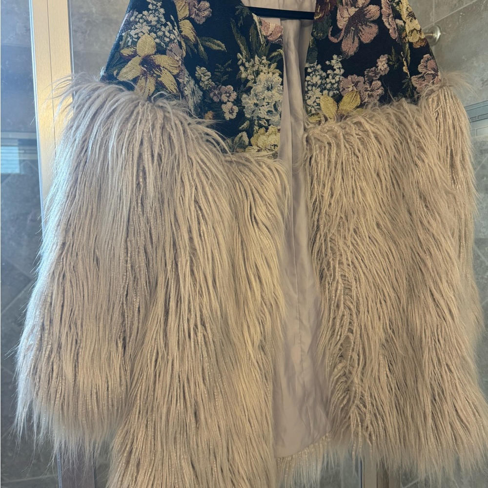 Floral Faux Fur Jacket
